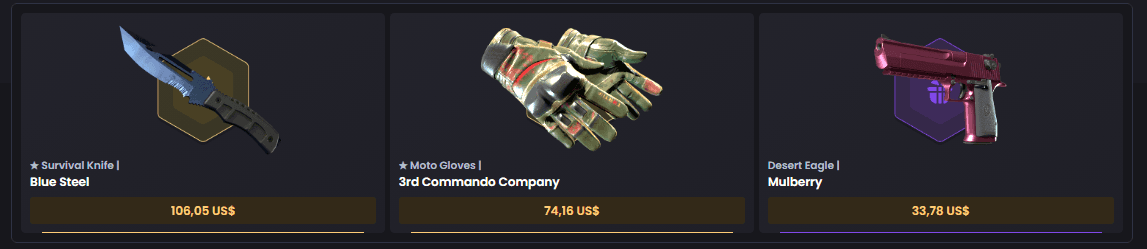 ★ Survival Knife | Blue Steel + ★ Moto Gloves | 3rd Commando Company + Desert Eagle | Mulberry