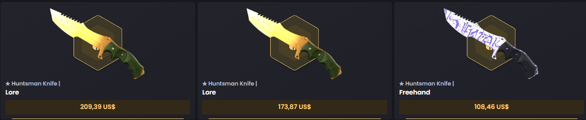 ★ Huntsman Knife | Lore ★ Huntsman Knife | Lore ★ Huntsman Knife | Freehand